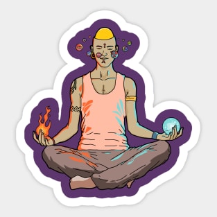 Psychedelic Spiritual Character Sticker